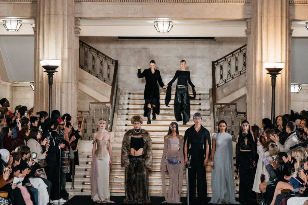 Fashion Hong Kong runway finale with models in bold designs