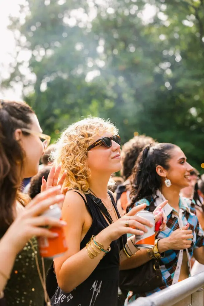 Laurence Guy performing with crowd reaction at Krankbrother Berlioz