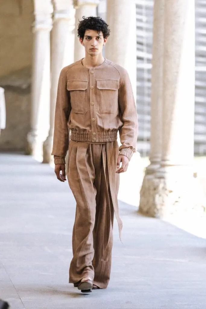 QASIMI SS26 pleated Memory nylon dress