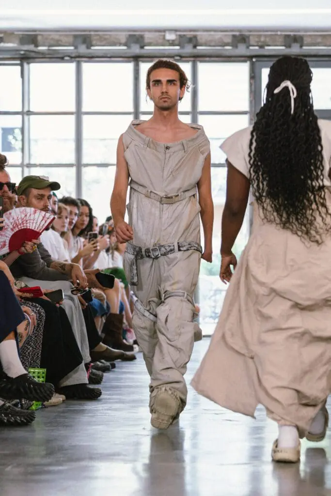 Reworked uniform from Simon Cracker SS26 Milan Fashion Week
