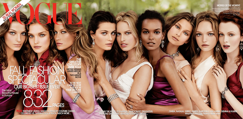 Gisele Bündchen, Natalia Vodianova and more on Vogue’s 2004 biggest issue cover