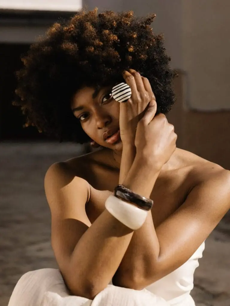 Fashion portrait of Sally with natural afro hair