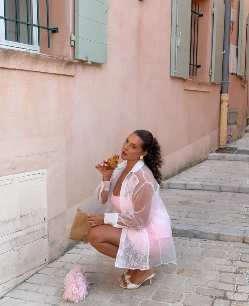 Coquettecore outfit with ballet flats and bows