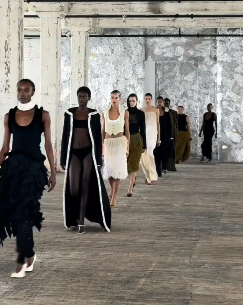 Diotima runway group in black and white dresses NYFW
