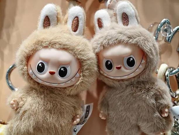 Labubu blind box toys displayed in Pop Mart store