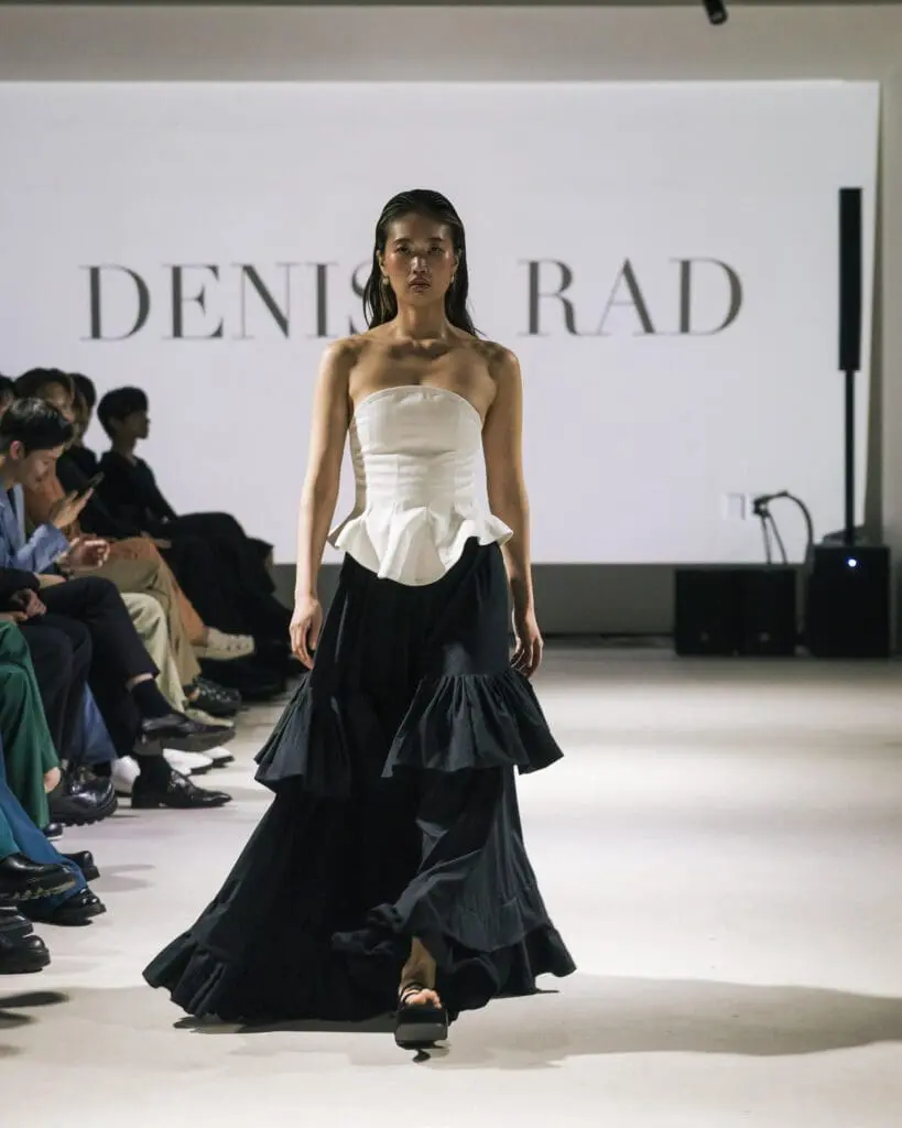 Model in black skirt and top Milan Loves Seoul SS26 Seoul