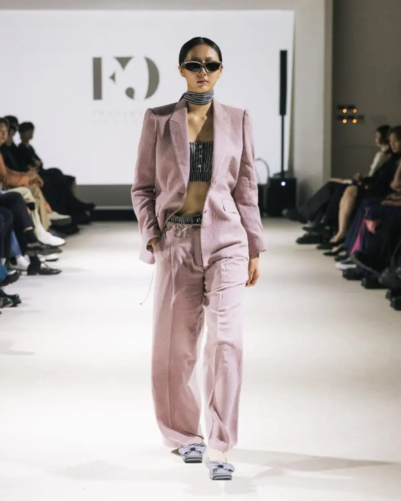 Milan Loves Seoul runway model in pink suit SS26