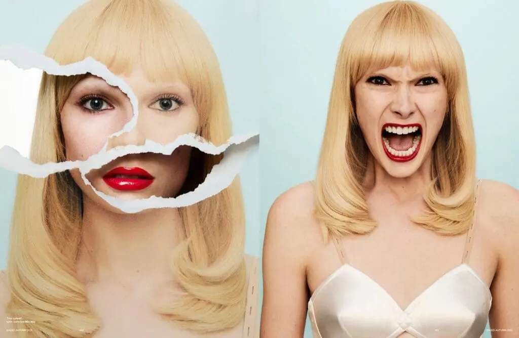 Alex Consani double portrait artistic editorial