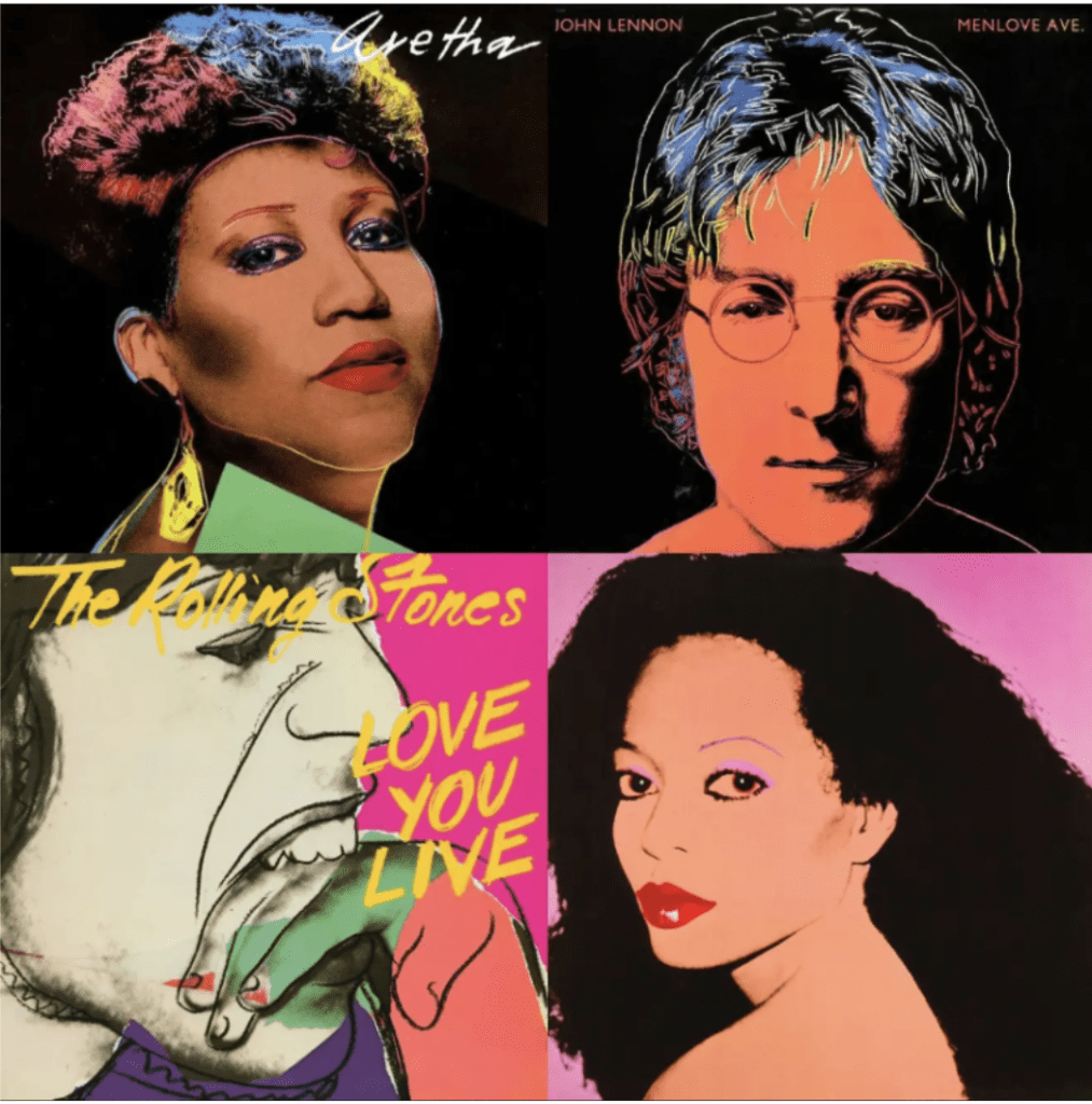 Andy Warhol-designed album covers collage