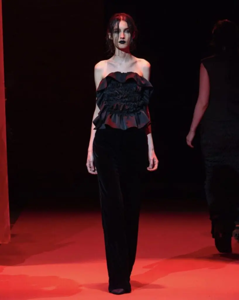 Jenn Lee gothic black and red runway look SS26