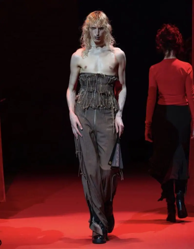 Jenn Lee pleated grey qipao-inspired dress SS26