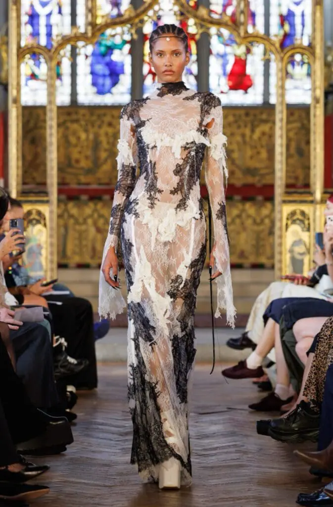 OCTI floral textured runway gown SS26