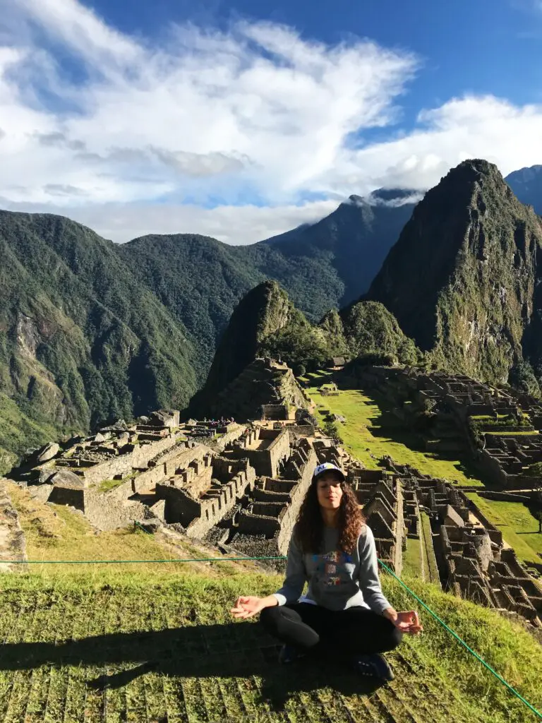 Grounding meditation at ancient mountain terraces