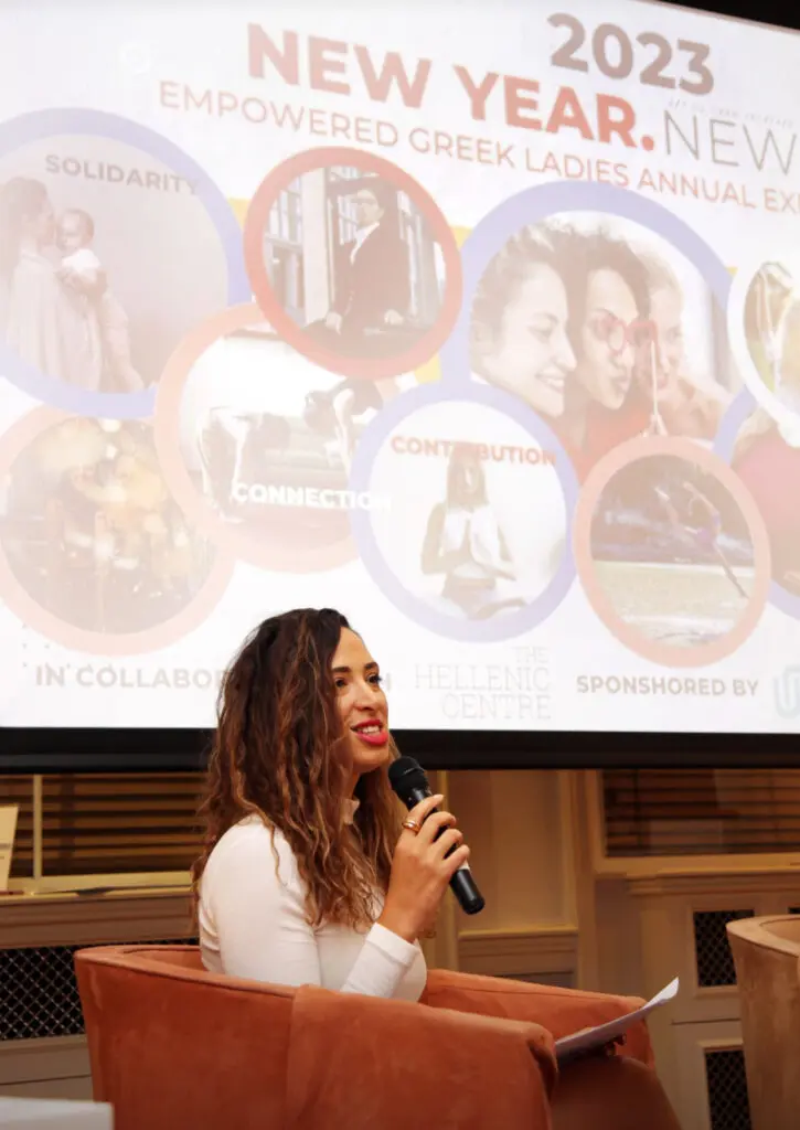 Speaker on stage sharing practical rituals