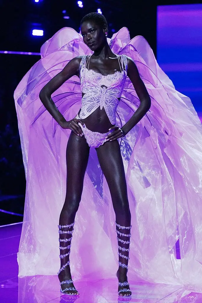 Awar Odhiang in purple butterfly-inspired outfit