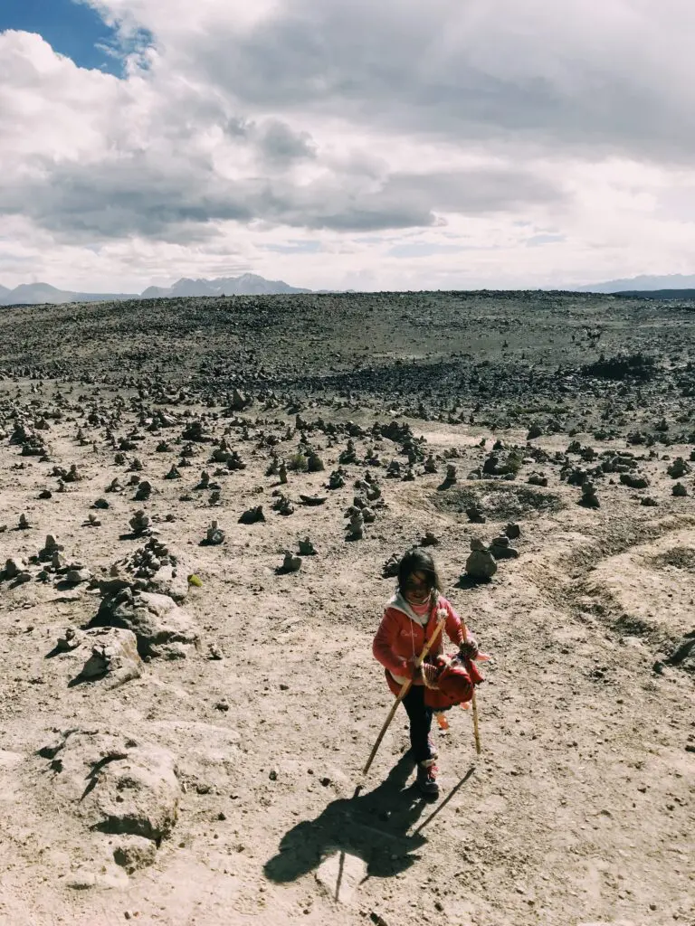 Crossing a rocky highland plain with steady resolve