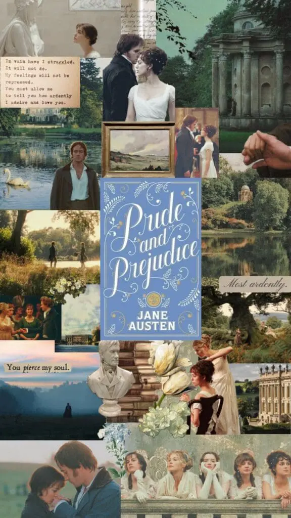 collage inspired by Pride and Prejudice classic novel