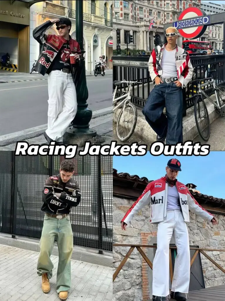 Racing jackets streetwear collage for trend inspiration