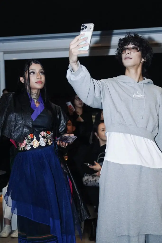 Audience and runway moment at YONGDAE show