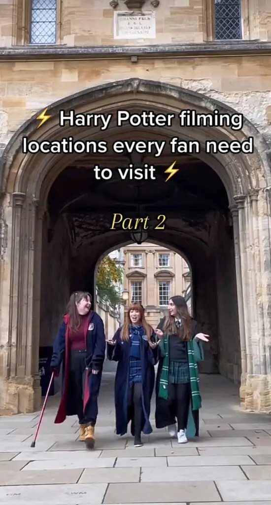 Harry Potter filming locations TikTok at stone archway