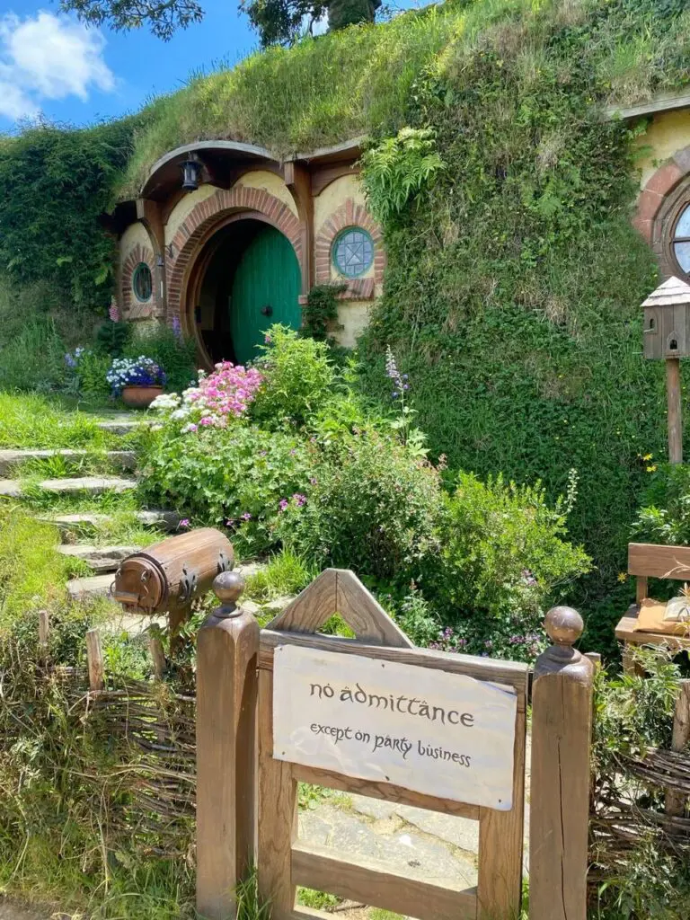 Hobbiton set-jetting location with round green door