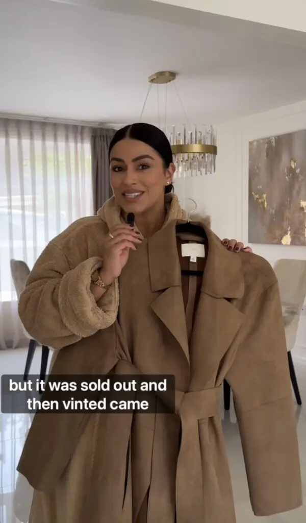 Poonam Walid vintage suede trench found on Vinted