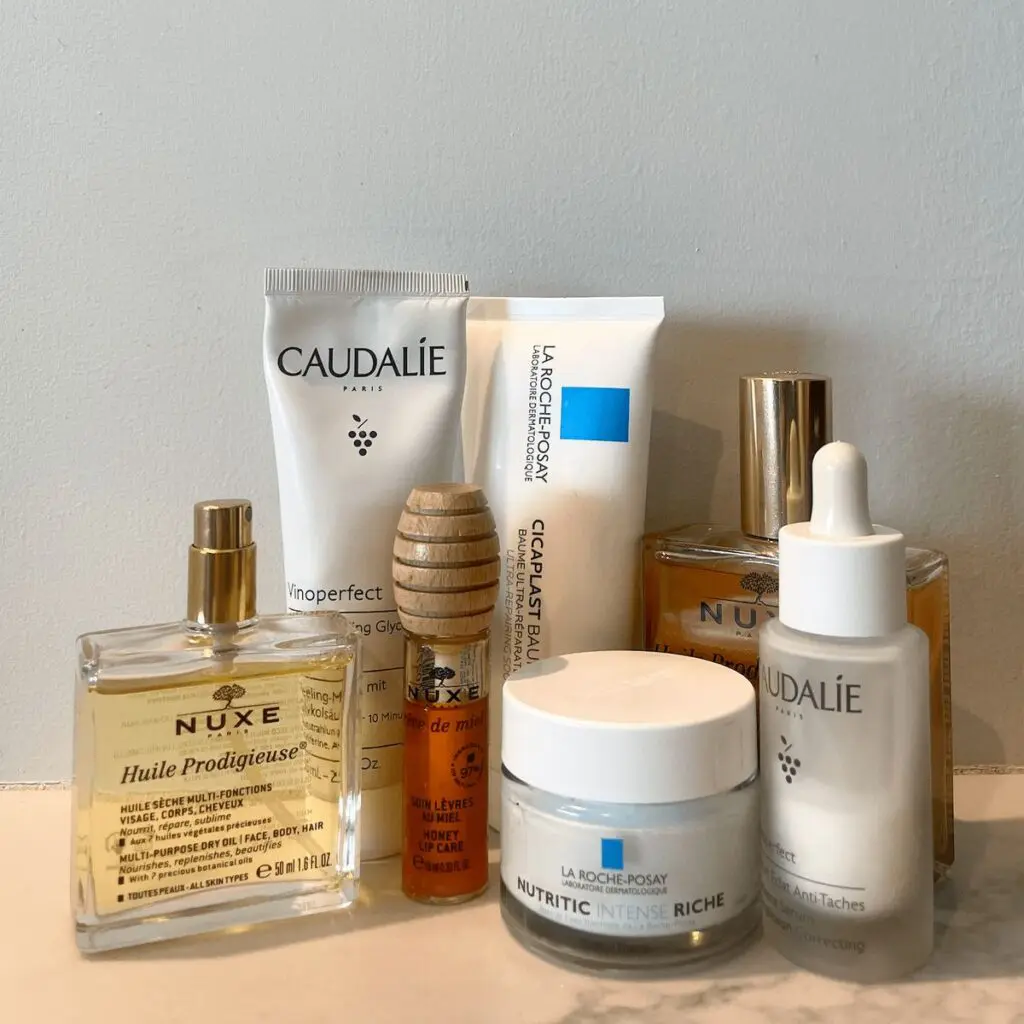 French pharmacy skincare favorites with Caudalie Nuxe La Roche-Posay