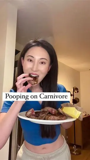 Pooping on carnivore steak plate viral clip